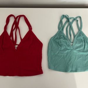 Blue and Red crop top